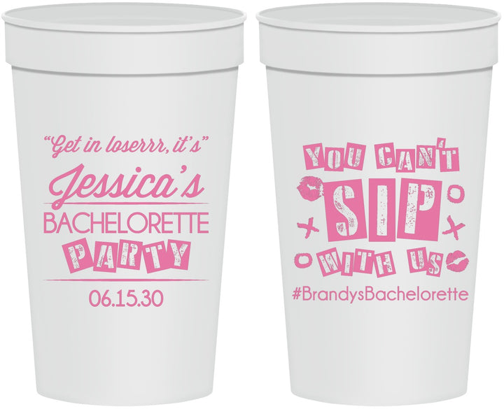 Personalized Bachelorette 32 oz Stadium Cups - Cant Sip With Us | 60051