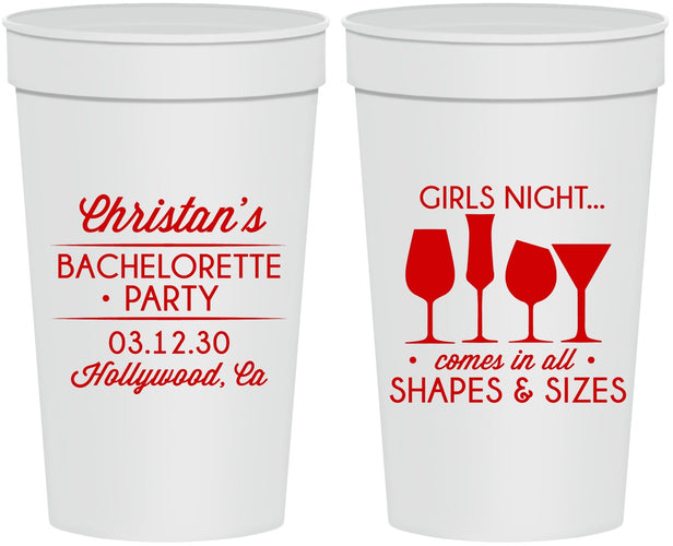 Personalized Bachelorette 32 oz Stadium Cups - Girls Night | 60054