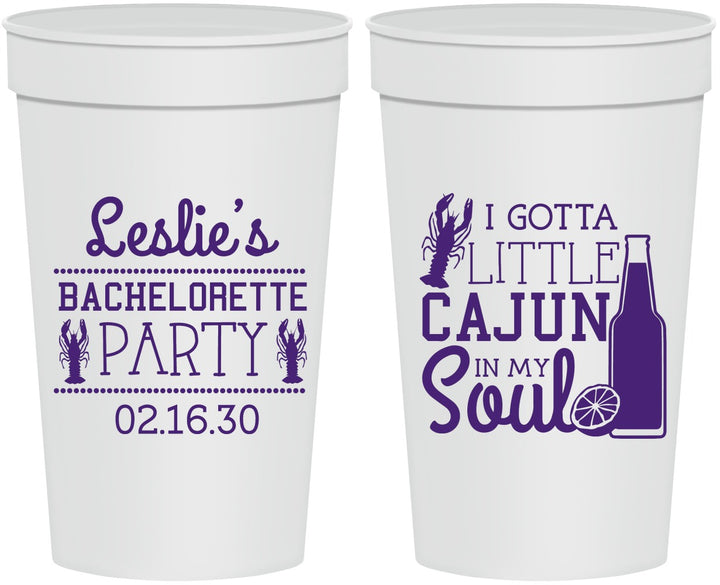 Personalized Bachelorette 32 oz Stadium Cups - Little Cajun In My Soul | 60058