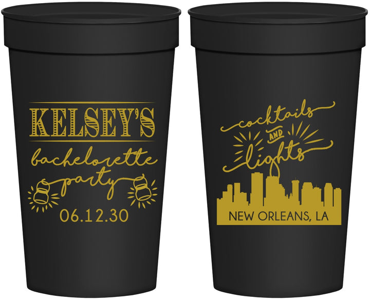 Personalized Bachelorette 32 oz Stadium Cups - New Orleans | 60066