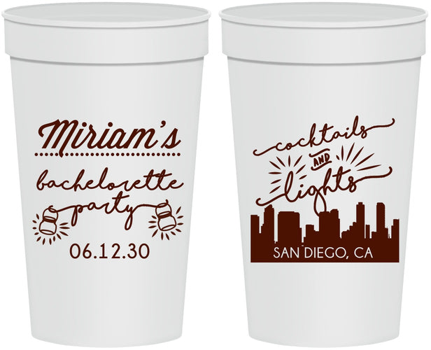 Personalized Bachelorette 32 oz Stadium Cups - San Diego | 60067
