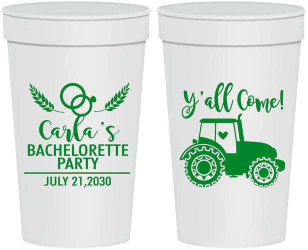 Personalized Bachelorette 32 oz Stadium Cups - Tractor Farm | 60070