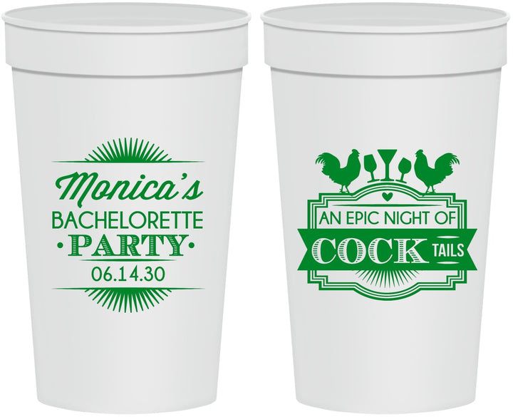 Personalized Bachelorette 32 oz Stadium Cups - Epic Night Of Cocktails | 60071