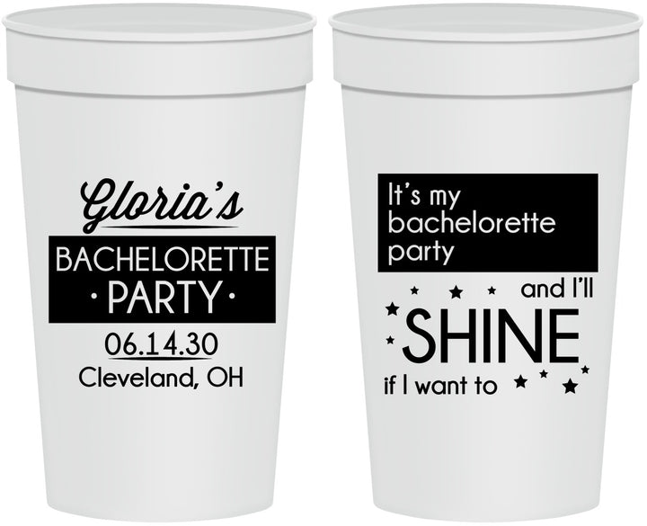 Personalized Bachelorette 32 oz Stadium Cups - Shine | 60080