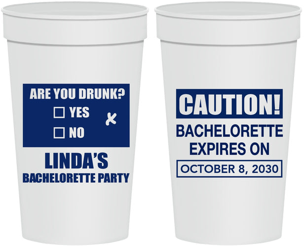 Personalized Bachelorette 32 oz Stadium Cups - Caution | 60082