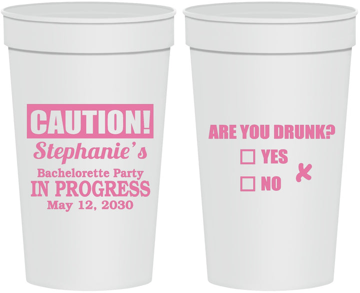Personalized Bachelorette 32 oz Stadium Cups - Drunk Yes Or No | 60083