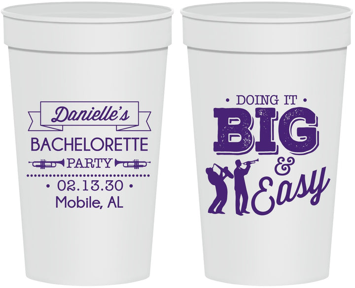 Personalized Bachelorette 32 oz Stadium Cups - New Orleans | 60084