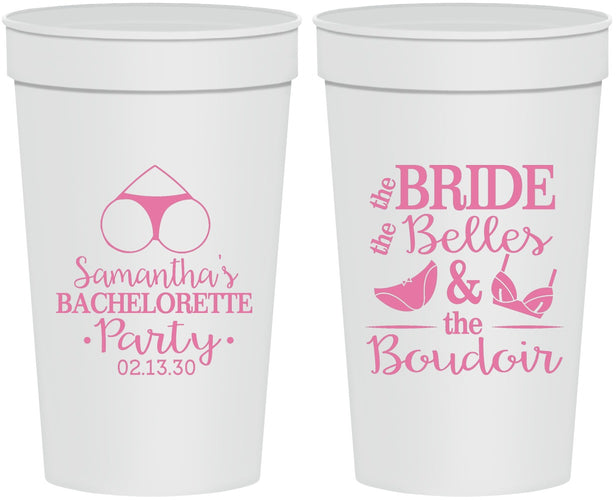 Personalized Bachelorette 32 oz Stadium Cups - Brides Bells Boudoir | 60085