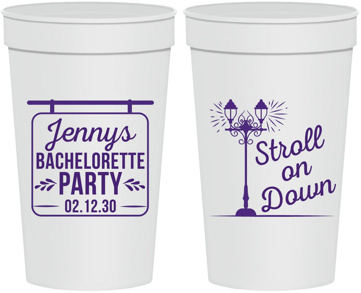 Personalized Bachelorette 32 oz Stadium Cups - Stroll On Down | 60092