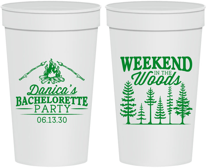 Personalized Bachelorette 32 oz Stadium Cups - Camping | 60094