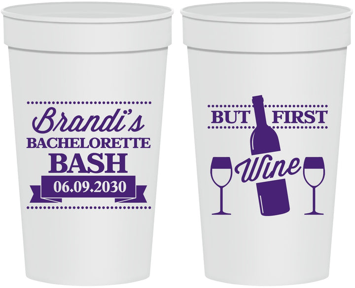 Personalized Bachelorette 32 oz Stadium Cups - Wine | 60099