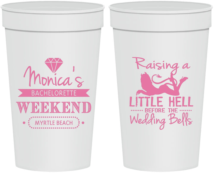 Personalized Bachelorette 32 oz Stadium Cups - Raising A Little Hell | 60103