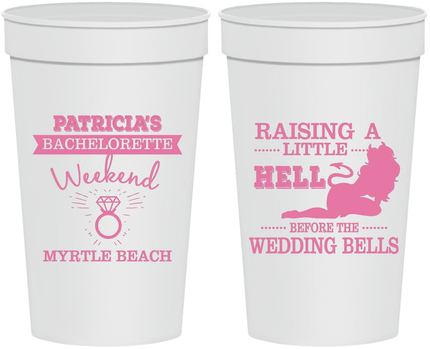 Personalized Bachelorette 32 oz Stadium Cups - Raising A Little Hell | 60104