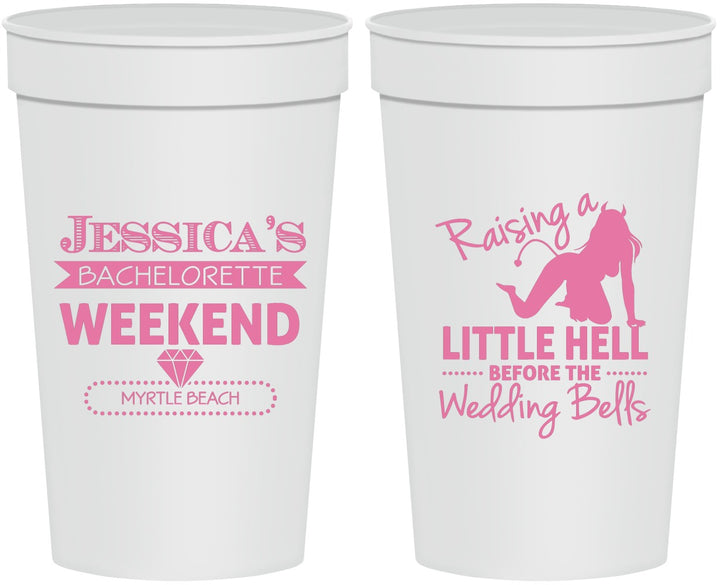 Personalized Bachelorette 32 oz Stadium Cups - Raising A Little Hell | 60105