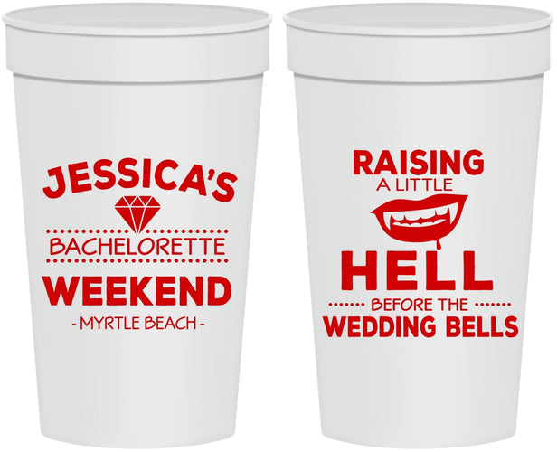 Personalized Bachelorette 32 oz Stadium Cups - Raising A Little Hell | 60106