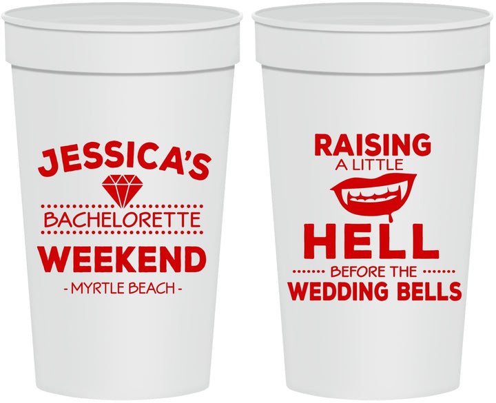 Personalized Bachelorette 32 oz Stadium Cups - Raising A Little Hell | 60106