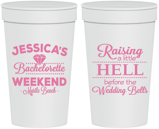 Personalized Bachelorette 32 oz Stadium Cups - Raising A Little Hell | 60107