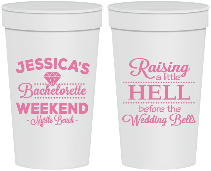 Personalized Bachelorette 32 oz Stadium Cups - Raising A Little Hell | 60107