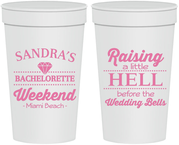 Personalized Bachelorette 32 oz Stadium Cups - Raising A Little Hell | 60108