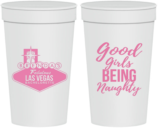 Personalized Bachelorette 32 oz Stadium Cups - Good Girls Naughty | 60111