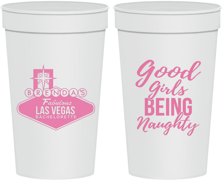 Personalized Bachelorette 32 oz Stadium Cups - Good Girls Naughty | 60111