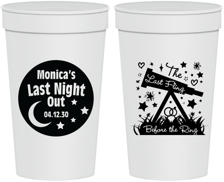 Personalized Bachelorette 32 oz Stadium Cups - Last Fling Before Rings | 60113