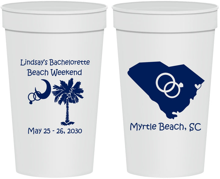 Personalized Bachelorette 32 oz Stadium Cups - South Carolina | 60117