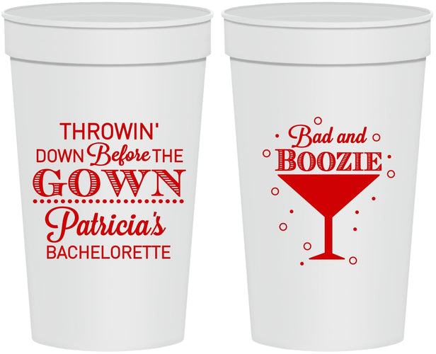 Personalized Bachelorette 32 oz Stadium Cups - Bad And Boozie | 60121
