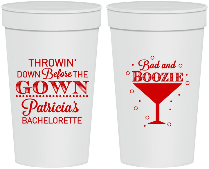 Personalized Bachelorette 32 oz Stadium Cups - Bad And Boozie | 60121