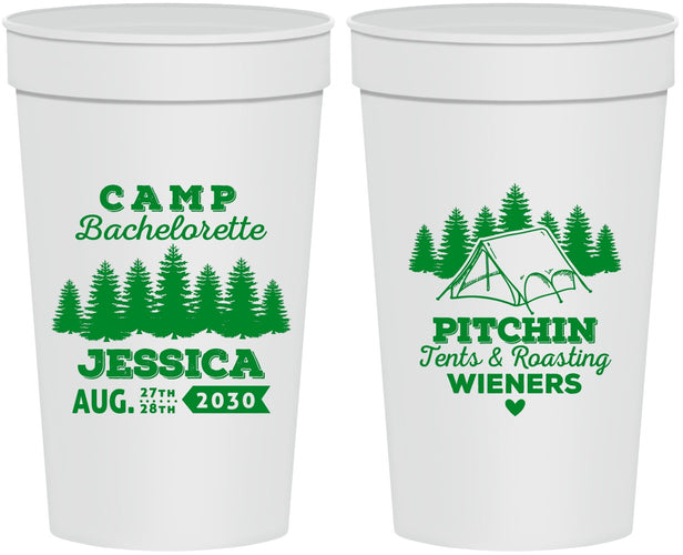 Personalized Bachelorette 32 oz Stadium Cups - Camping | 60124