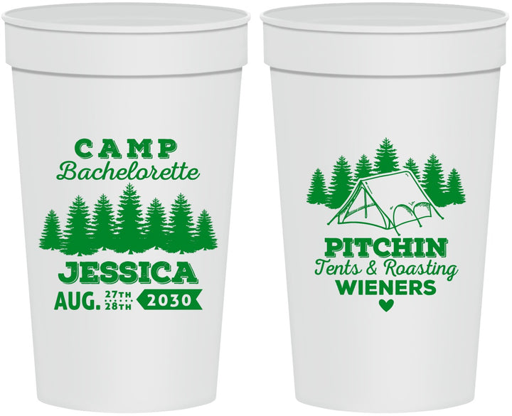 Personalized Bachelorette 32 oz Stadium Cups - Camping | 60124