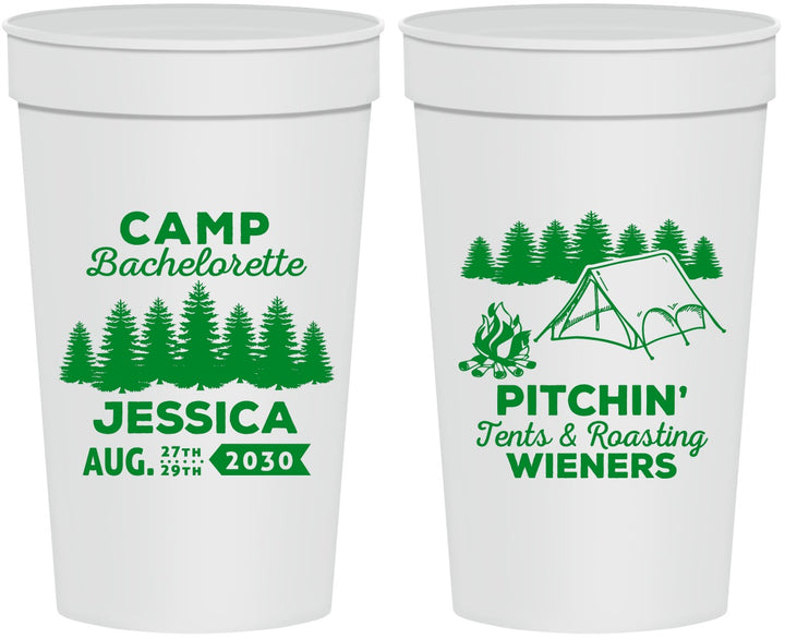 Personalized Bachelorette 32 oz Stadium Cups - Camping | 60125