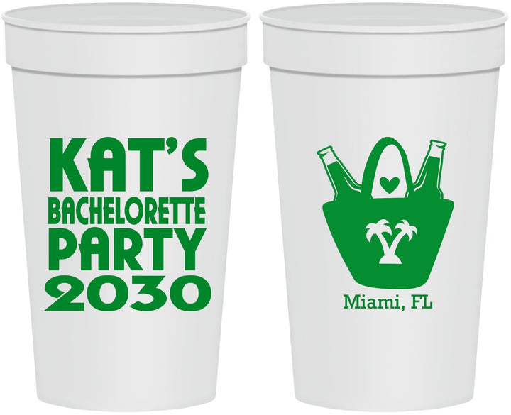 Personalized Bachelorette 32 oz Stadium Cups - Beach | 60126