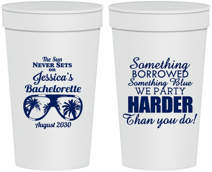 Personalized Bachelorette 32 oz Stadium Cups - Something Borrowed | 60132