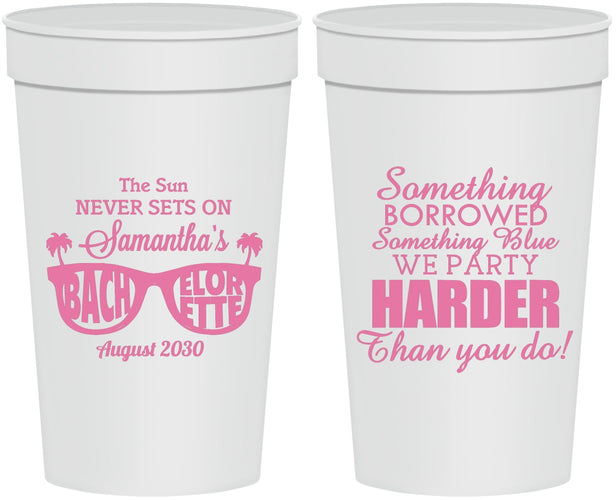 Personalized Bachelorette 32 oz Stadium Cups - Something Borrowed | 60133