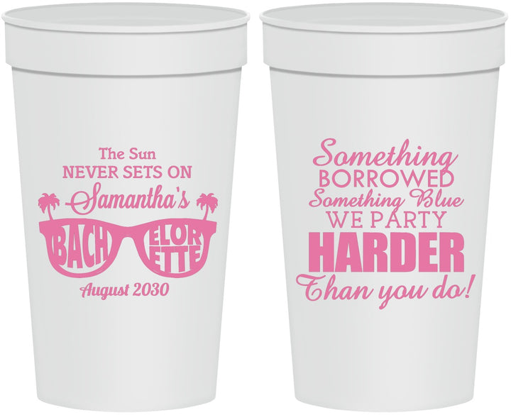 Personalized Bachelorette 32 oz Stadium Cups - Something Borrowed | 60133