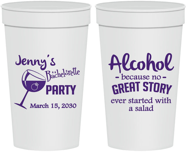Personalized Bachelorette 32 oz Stadium Cups - Alcohol | 60138