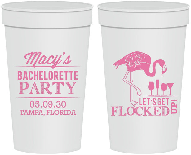 Personalized Bachelorette 32 oz Stadium Cups - Lets Get Flocked Up | 60143
