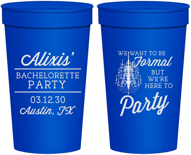 Personalized Bachelorette 32 oz Stadium Cups - Formal Party | 60145