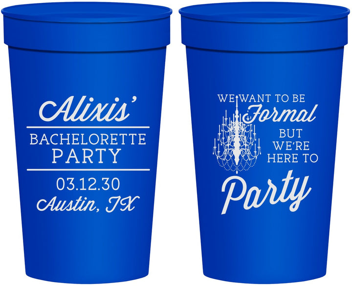 Personalized Bachelorette 32 oz Stadium Cups - Formal Party | 60145