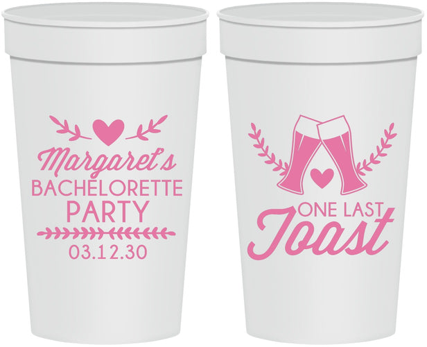 Personalized Bachelorette 32 oz Stadium Cups - One Last Toast | 60147