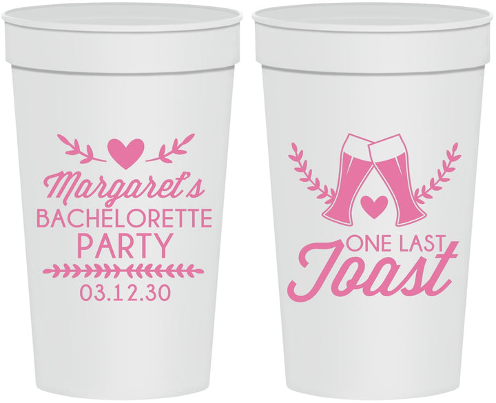 Personalized Bachelorette 32 oz Stadium Cups - One Last Toast | 60147