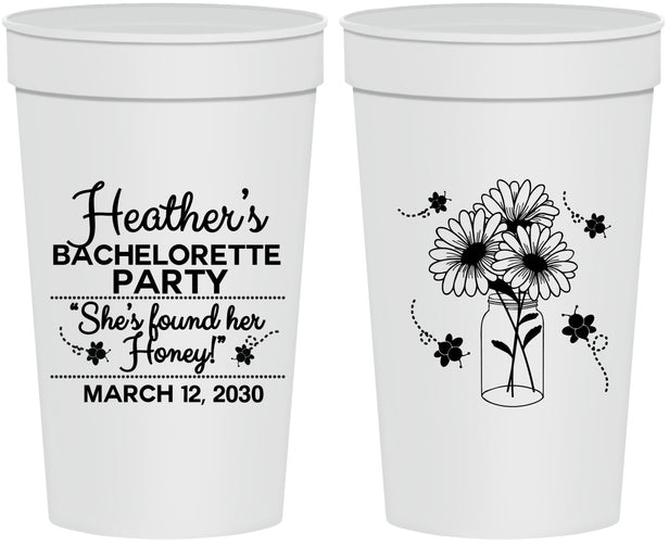 Personalized Bachelorette 32 oz Stadium Cups - She Found Her Honey | 60150