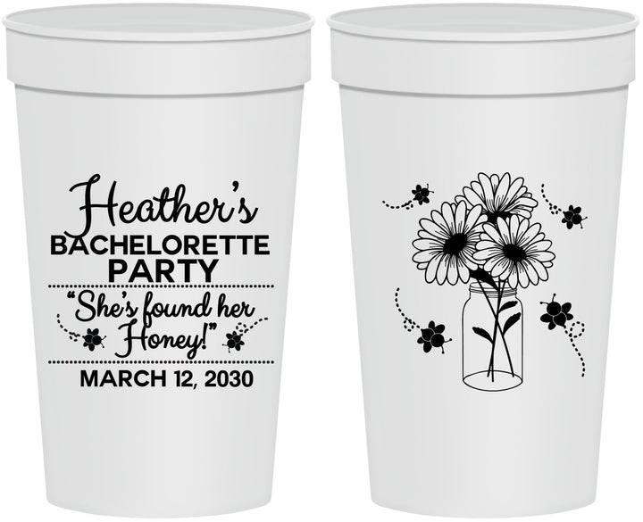 Personalized Bachelorette 32 oz Stadium Cups - She Found Her Honey | 60150
