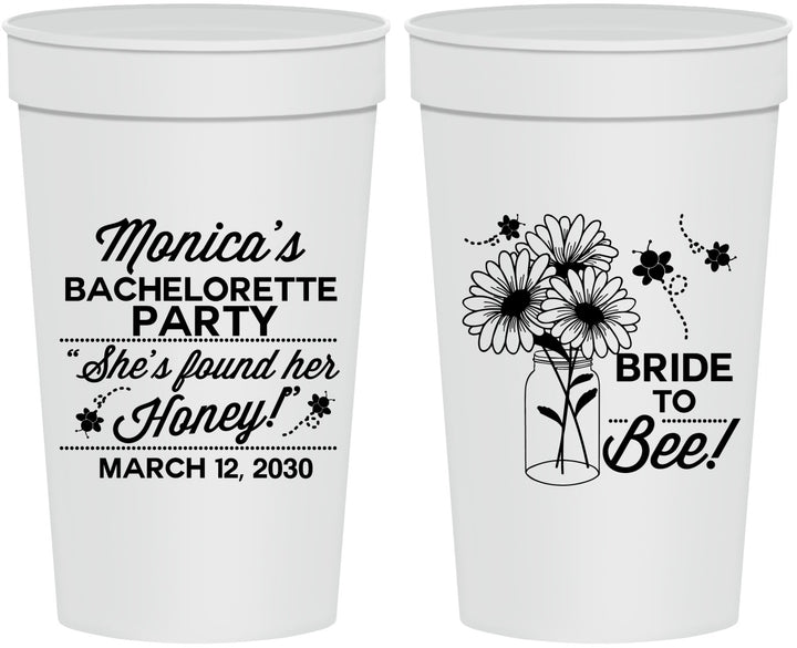 Personalized Bachelorette 32 oz Stadium Cups - Bride To Bee | 60152