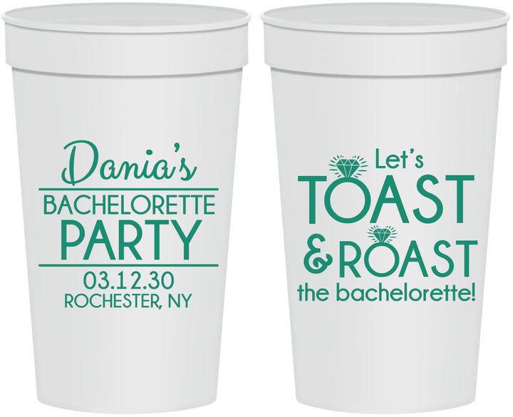 Personalized Bachelorette 32 oz Stadium Cups - Toast And Roast | 60153