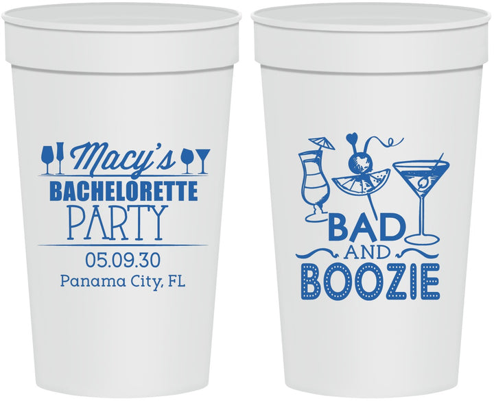 Personalized Bachelorette 32 oz Stadium Cups - Bad And Boozie | 60155