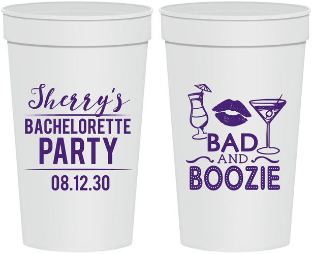 Personalized Bachelorette 32 oz Stadium Cups - Bad And Boozie | 60156