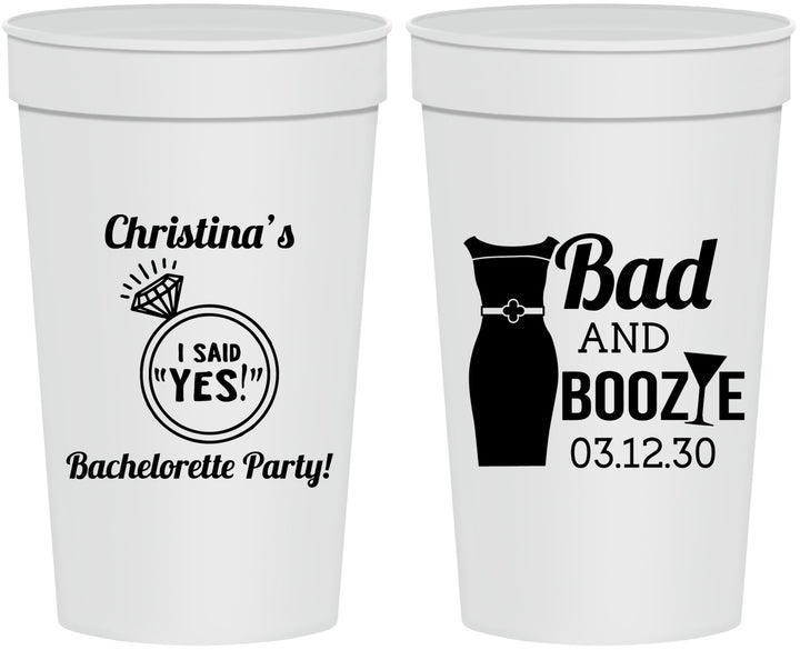 Personalized Bachelorette 32 oz Stadium Cups - Bad And Boozie | 60157