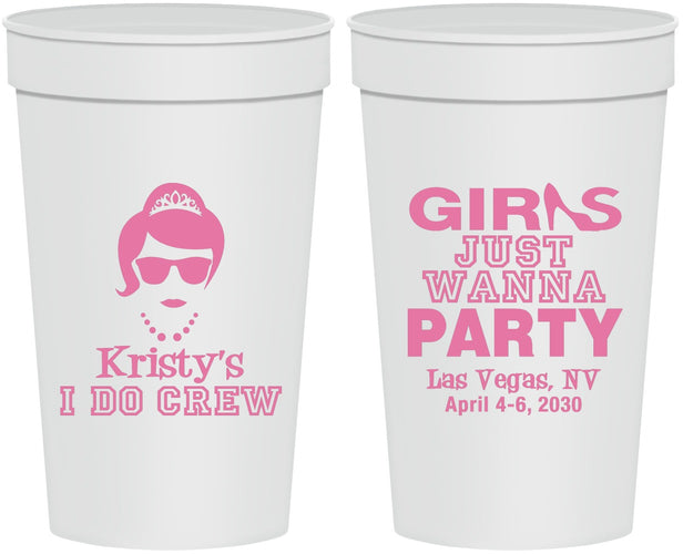 Personalized Bachelorette 32 oz Stadium Cups - Girls Just Wanna Party | 60158